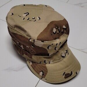 mens older us army camo hat - bill is worn and flexible